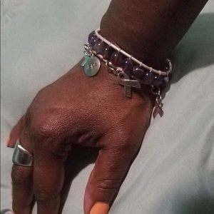 Pancreatic cancer awareness leather bracelets